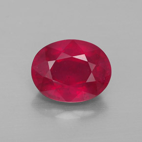Rubi vermelho natural 2,89ct, corte oval, VS-SI