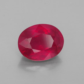 Rubi vermelho natural 2,89ct, corte oval, VS-SI