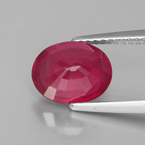 Rubi vermelho natural 2,89ct, corte oval, VS-SI