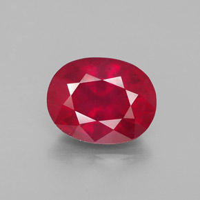 Rubi vermelho natural 2,52ct, corte oval, VS-SI