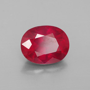 Rubi vermelho natural 2,52ct, corte oval, VS-SI