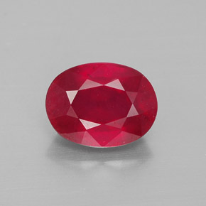 Rubi vermelho natural 2,54ct, corte oval, VS-SI