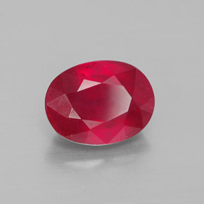 Rubi vermelho natural 2,54ct, corte oval, VS-SI