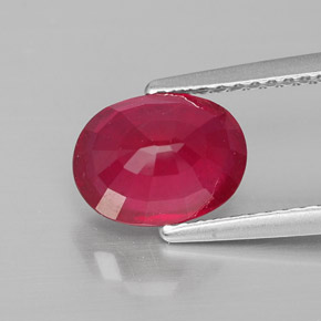 Rubi vermelho natural 2,54ct, corte oval, VS-SI