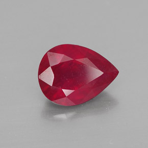 Rubi vermelho natural 2,08ct, formato de pêra, VS-SI