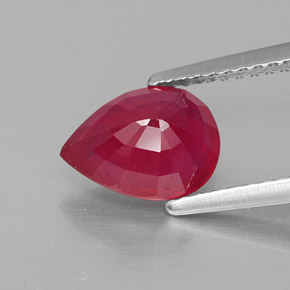Rubi vermelho natural 2,08ct, formato de pêra, VS-SI