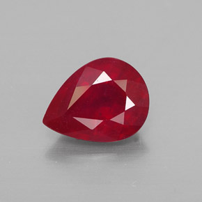Rubi vermelho natural 2,00ct, formato de pêra, VS-SI