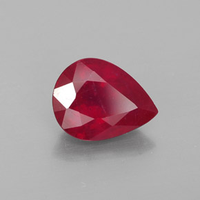 Rubi vermelho natural 2,00ct, formato de pêra, VS-SI