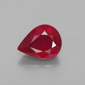 Rubi vermelho natural 2,09ct, formato de pêra, VS-SI