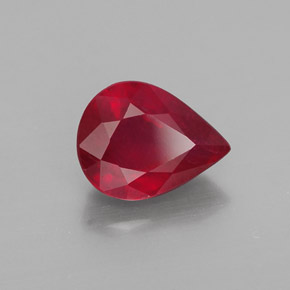 Rubi vermelho natural 2,09ct, formato de pêra, VS-SI