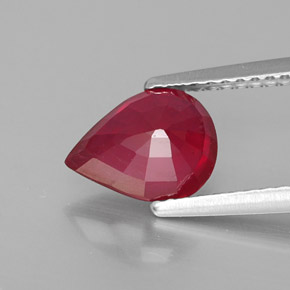 Rubi vermelho natural 2,09ct, formato de pêra, VS-SI