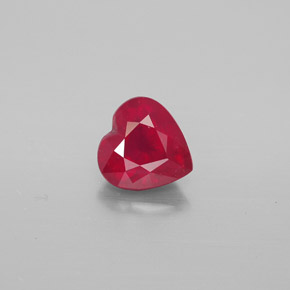 Rubi vermelho natural 1,51ct, formato de coração, VS-SI