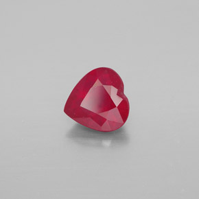 Rubi vermelho natural 1,51ct, formato de coração, VS-SI