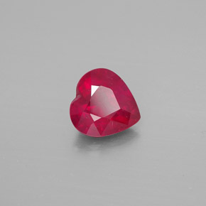 Rubi vermelho natural 1,38ct, formato de coração, VS-SI