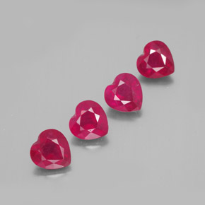 Pedras preciosas de rubi vermelho natural de  ct, formato de coração, VS-SI