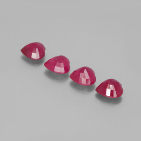 Pedras preciosas de rubi vermelho natural de  ct, formato de coração, VS-SI