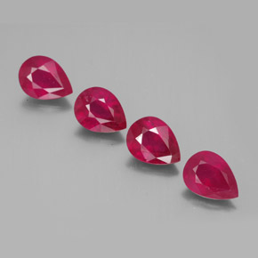 Pedras preciosas de rubi vermelho natural de  ct, formato de pêra, VS-SI