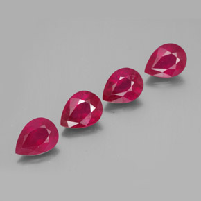 Pedras preciosas de rubi vermelho natural de  ct, formato de pêra, VS-SI