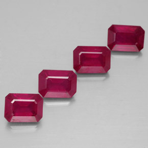 Pedras preciosas de rubi vermelho natural de  ct, corte esmeralda, VS-SI