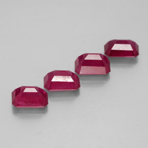 Pedras preciosas de rubi vermelho natural de  ct, corte esmeralda, VS-SI