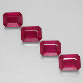 Pedras preciosas de rubi vermelho natural de  ct, corte esmeralda, VS-SI