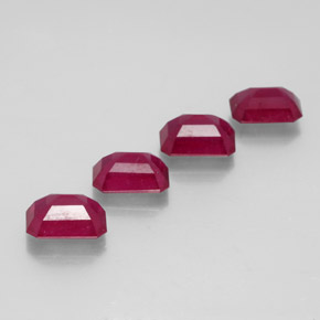 Pedras preciosas de rubi vermelho natural de  ct, corte esmeralda, VS-SI