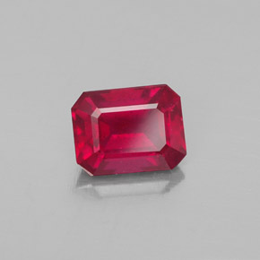 Rubi vermelho natural 2,06ct, corte esmeralda, VS-SI