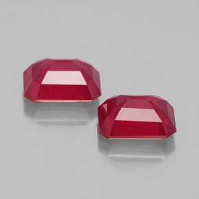 Pedras preciosas de rubi vermelho natural de  ct, corte esmeralda, VS-SI