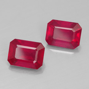 Pedras preciosas de rubi vermelho natural de  ct, corte esmeralda, VS-SI
