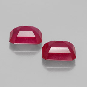 Pedras preciosas de rubi vermelho natural de  ct, corte esmeralda, VS-SI