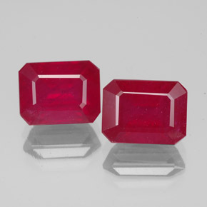 Pedras preciosas de rubi vermelho natural de  ct, corte esmeralda, VS-SI