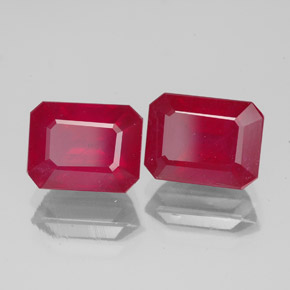 Pedras preciosas de rubi vermelho natural de  ct, corte esmeralda, VS-SI