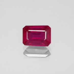 Rubi vermelho natural 1,94ct, corte esmeralda, VS-SI