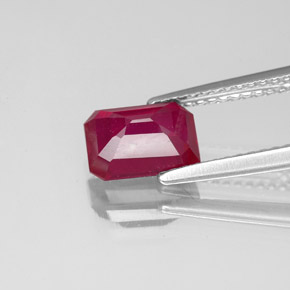 Rubi vermelho natural 1,94ct, corte esmeralda, VS-SI