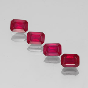 Pedras preciosas de rubi vermelho natural de  ct, corte esmeralda, VS-SI