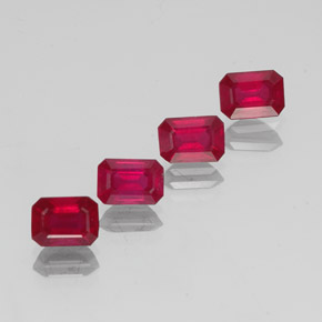 Pedras preciosas de rubi vermelho natural de  ct, corte esmeralda, VS-SI