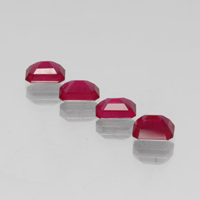 Pedras preciosas de rubi vermelho natural de  ct, corte esmeralda, VS-SI