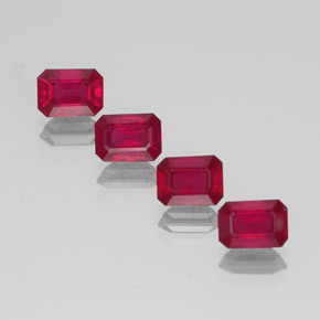 Pedras preciosas de rubi vermelho natural de  ct, corte esmeralda, VS-SI