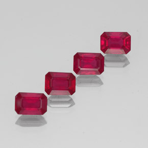 Pedras preciosas de rubi vermelho natural de  ct, corte esmeralda, VS-SI