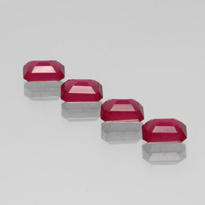 Pedras preciosas de rubi vermelho natural de  ct, corte esmeralda, VS-SI
