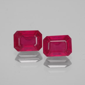 Pedras preciosas de rubi vermelho natural de  ct, corte esmeralda, VS-SI