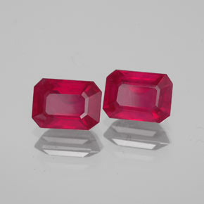 Pedras preciosas de rubi vermelho natural de  ct, corte esmeralda, VS-SI