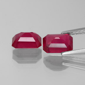 Pedras preciosas de rubi vermelho natural de  ct, corte esmeralda, VS-SI