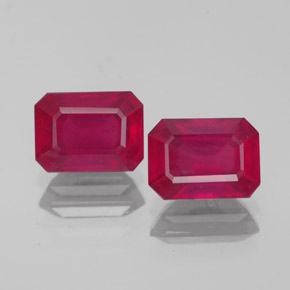 Pedras preciosas de rubi vermelho natural de  ct, corte esmeralda, VS-SI