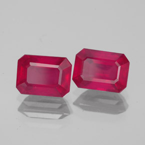 Pedras preciosas de rubi vermelho natural de  ct, corte esmeralda, VS-SI