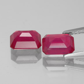 Pedras preciosas de rubi vermelho natural de  ct, corte esmeralda, VS-SI