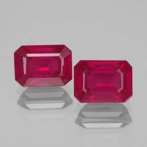 Pedras preciosas de rubi vermelho natural de  ct, corte esmeralda, VS-SI