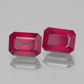 Pedras preciosas de rubi vermelho natural de  ct, corte esmeralda, VS-SI