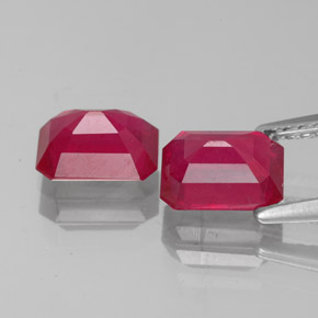 Pedras preciosas de rubi vermelho natural de  ct, corte esmeralda, VS-SI
