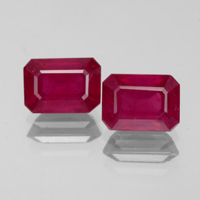 Pedras preciosas de rubi vermelho natural de  ct, corte esmeralda, VS-SI